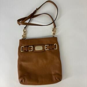 Michael Kors, small brown pebbled leather womens crossbody bag